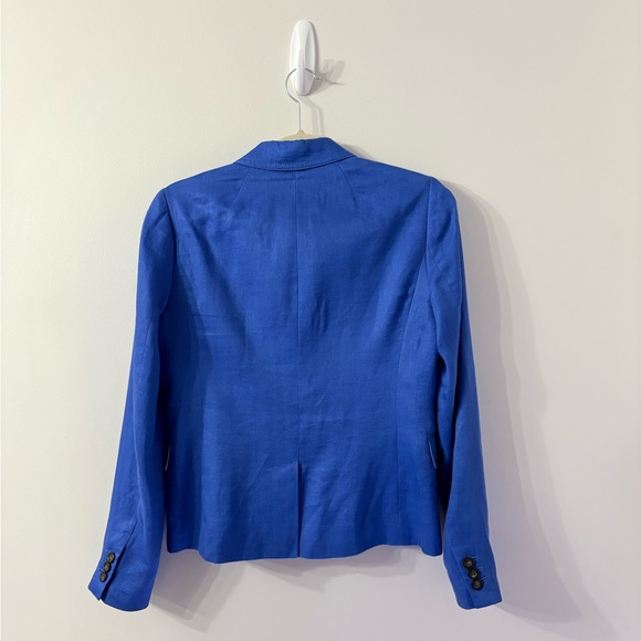 J CREW Royal Blue Linen Schoolboy Blazer Womens 2 Old Money Preppy Office Work - Picture 4 of 4